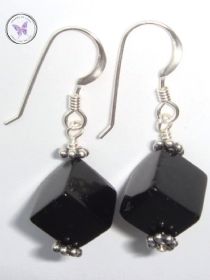 Black Onyx Cube Earrings